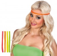 Neon Hippie-Stirnbänder Set 4-teilig