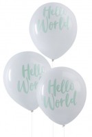 10 Hallo Welt Luftballons 30cm
