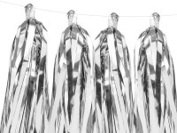 Silber metallic Tasselgirlande 1,5m x 30cm