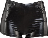 Sexy Lederoptik Hotpants Schwarz