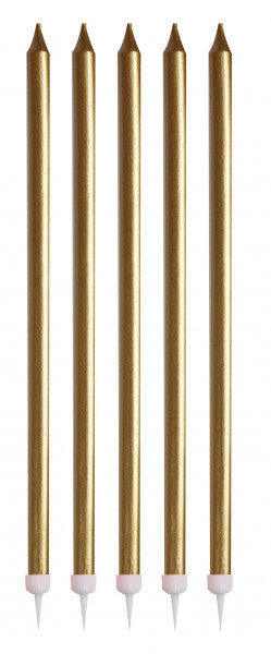 24 Goldene Mix & Match Tortenkerzen 17cm