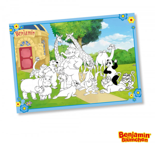 6 Benjamin Blümchen Tischsets zum Ausmalen