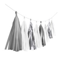 Shiny Silver Fransengirlande 3m