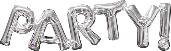 Folienballon Schriftzug Party silber 83x22cm
