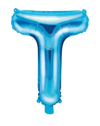 Folienballon T azurblau 35cm