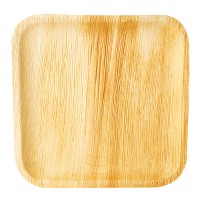6 Palmblatt Teller Verdi eckig 25,5 x 25,5cm
