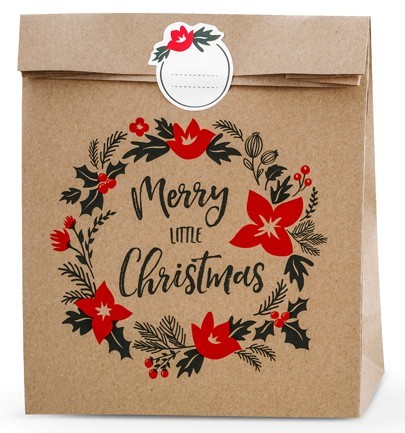 3 Weihnachtskranz Geschenktüten natur 4