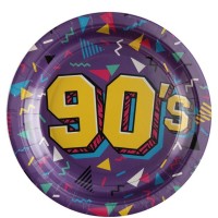 10 Back to the 90s Pappteller 22,5cm