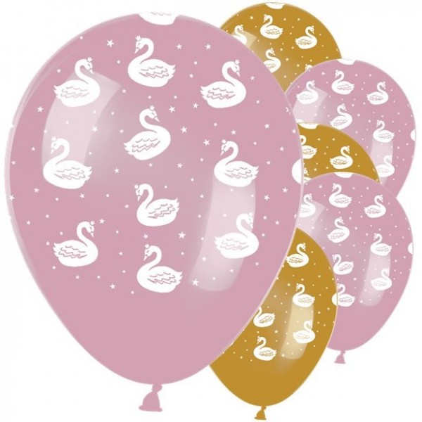 6 Royal Swan Luftballons 30cm