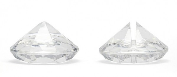 10 Diamanten Kartenhalter transparent 4cm