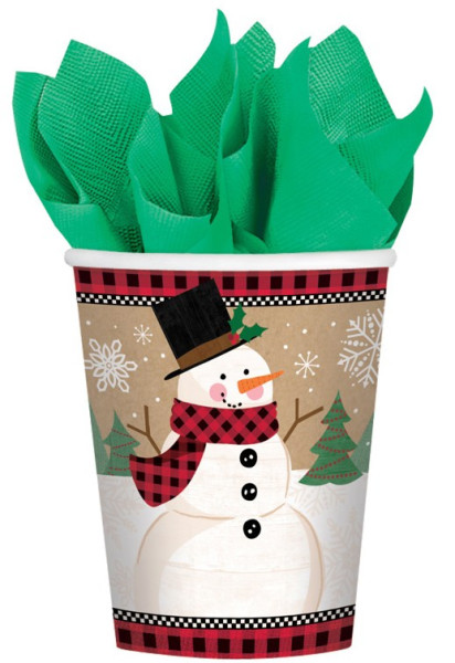 8 Winter Wunderland Pappbecher