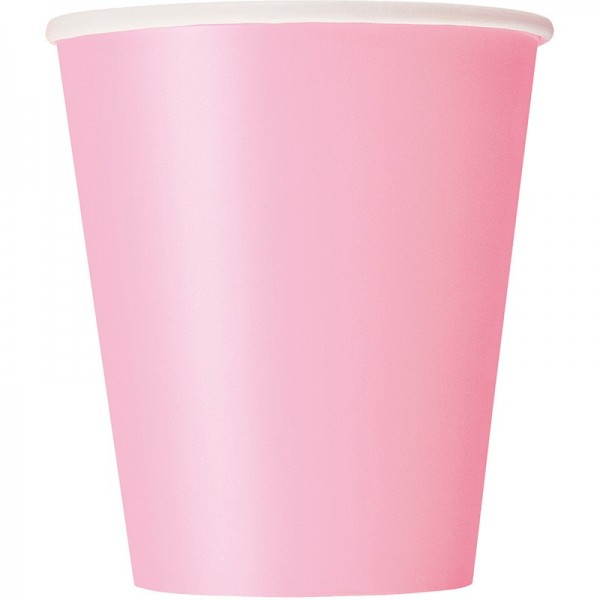 8 Pappbecher Vera hellrosa 266ml