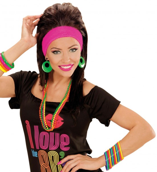 Regenbogen Neon Armband Set 3