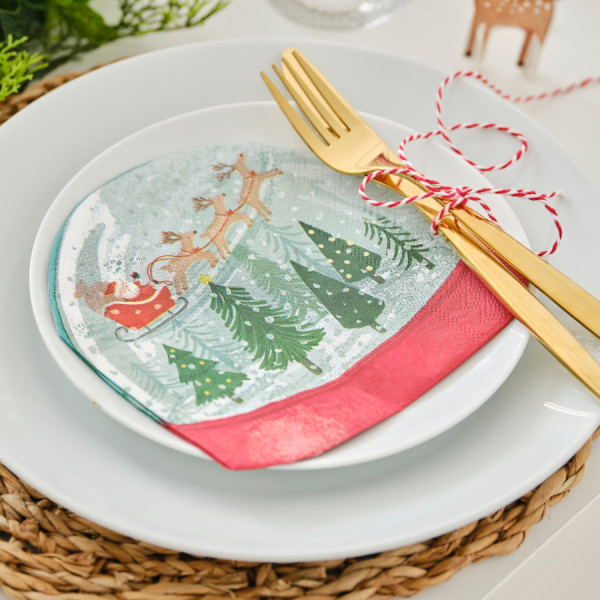 16 Eco Schneekugel Servietten