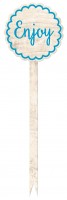 12 Mini Enjoy Holzpicker blau