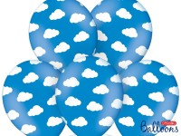 6 Little Plane Luftballons blau 30cm