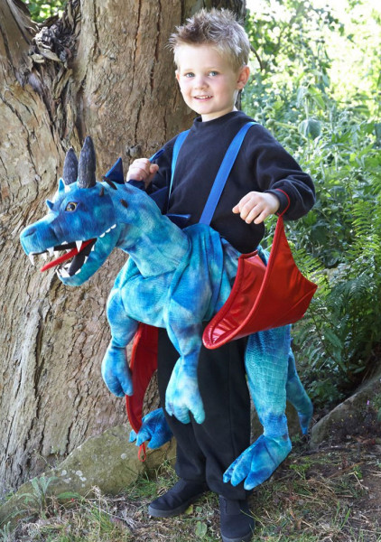 Blauer Drachenreiter Kinderkostüm