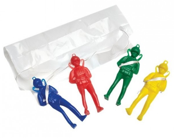 4 Bunte Fallschirmspringer Figuren