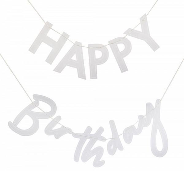 Transparente Happy Birthday Girlande 3m