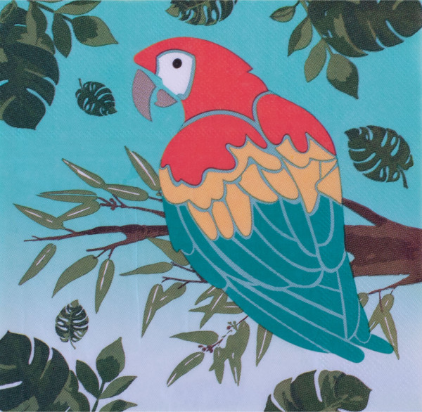 16 Caribbean Vibes Papagei Servietten 33cm