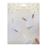 5 DIY Osterhasen Latexballons 30cm