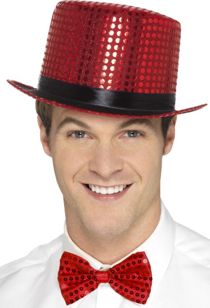 Roter Pailletten Zylinder