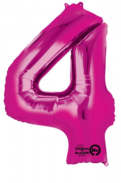 Zahlenballon 4 Pink 88cm