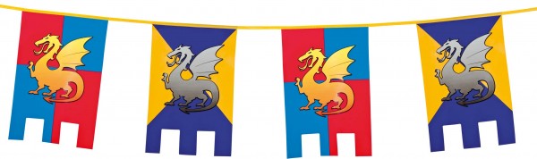 Ritterparty Wimpelkette Mit Drachen 6m