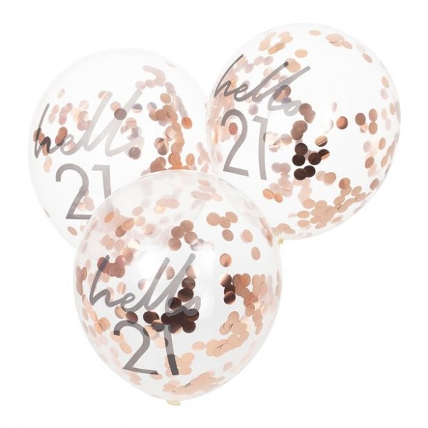 5 Hello Twentyone Konfettiballons 30cm