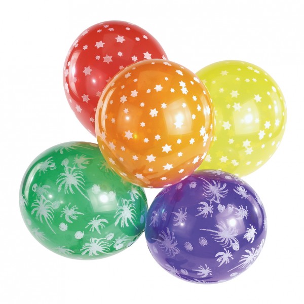 6 Sternen Feuerwerk Luftballons 23cm