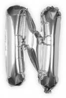 Vorschau: Silberner N Buchstaben Folienballon 40cm