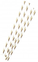 24 Golden New Year Strohhalme 20cm