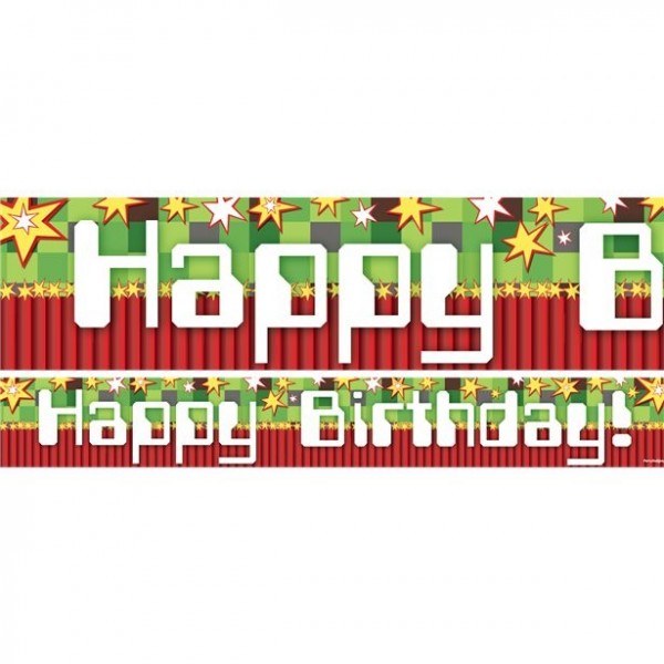 3 TNT Pixel Party Papierbanner 1m