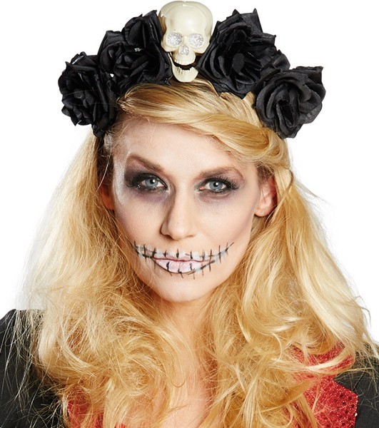 Totentanz Haarreif mit Rosen Für Damen