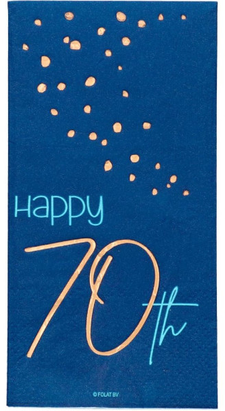 10 Elegant Blue 70th Birthday Servietten 33cm 2