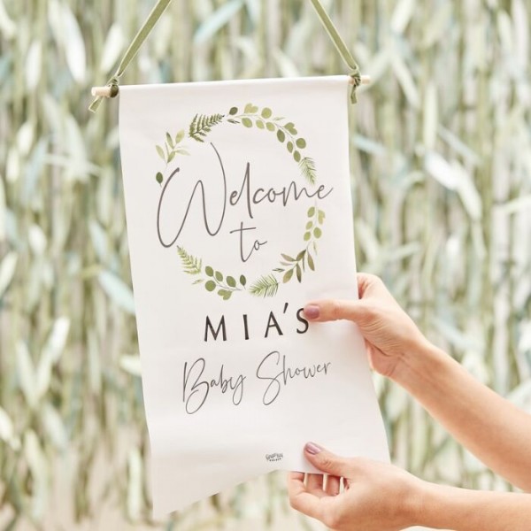 DIY Botanical Babyparty Welcome Schild 3