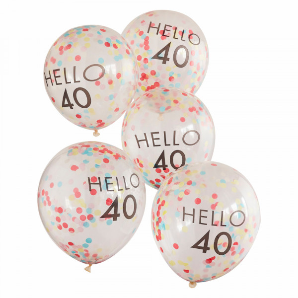 5 Milestone 40`th Eco Ballons 30cm 2