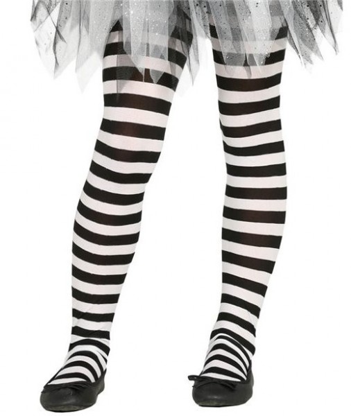 Schwarz-weiße Kinder Strumpfhose Lina