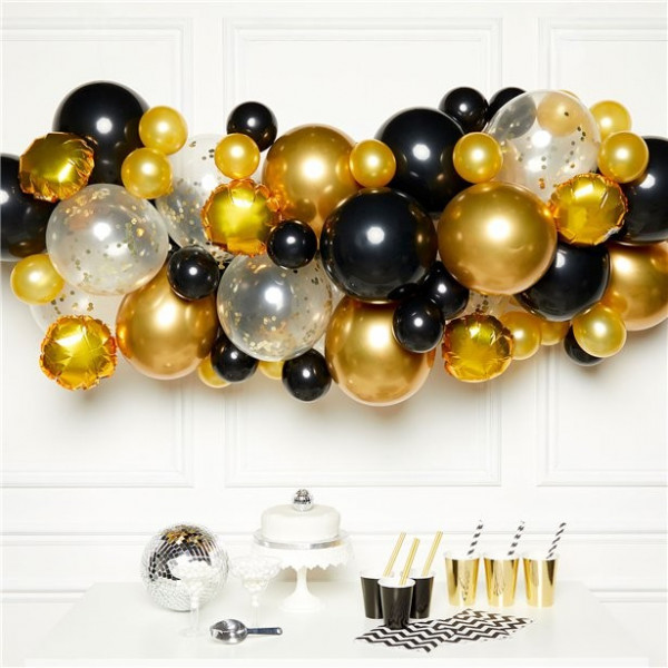 66-teiliges DIY Ballongirlanden Set in Gold Schwarz