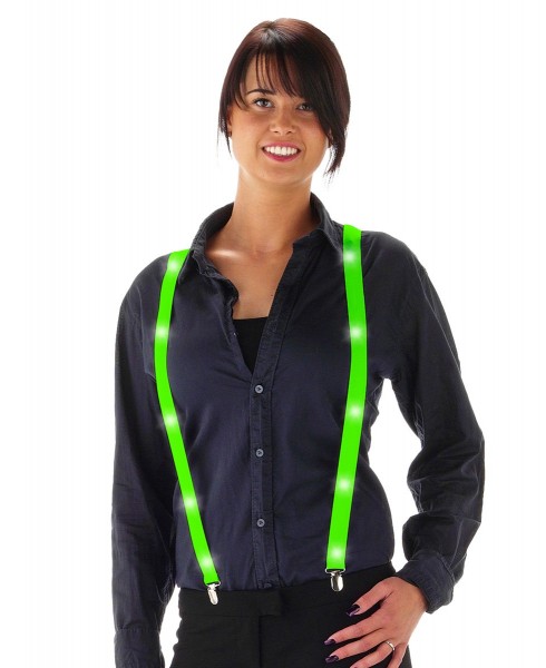 Grüne Blinky LED Neon Hosenträger