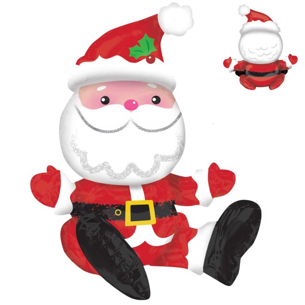 Sitzender Santa 3D Folienballon 48 x 53cm