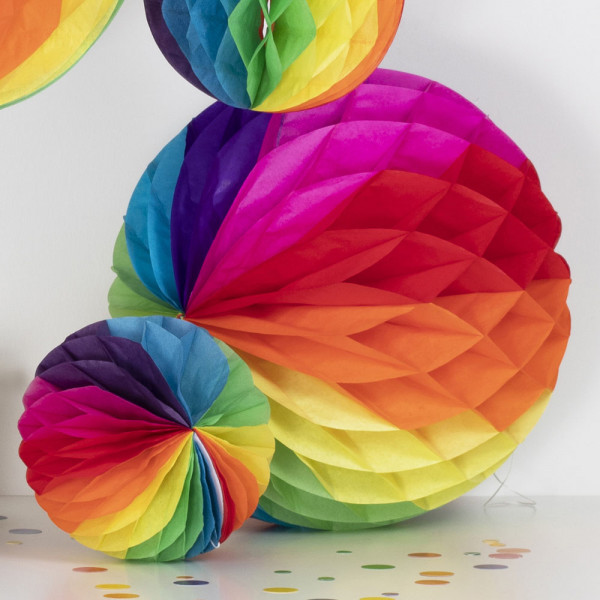 5 Regenbogen Wabenbälle