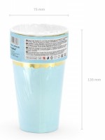 Vorschau: 6 Candy Party Pappbecher pastellblau 220ml