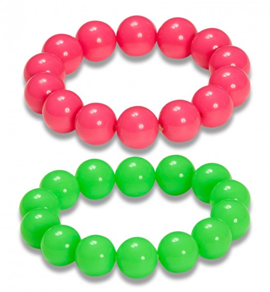 80er Jahre Armbänder 2er Set Neonfarben