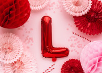 Roter L Buchstabenballon 35cm