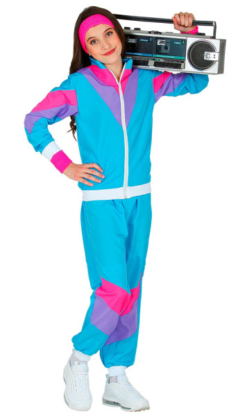 80er Jahre Jogginganzug für Kinder blau 3