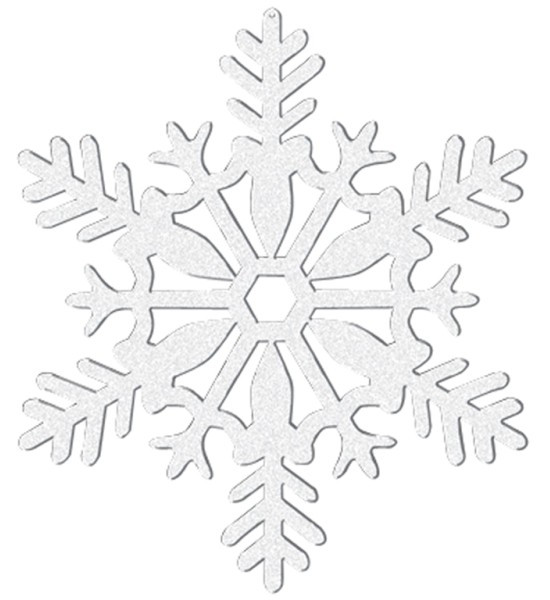 4 Glitzernde Schneeflocken Hänger 10cm