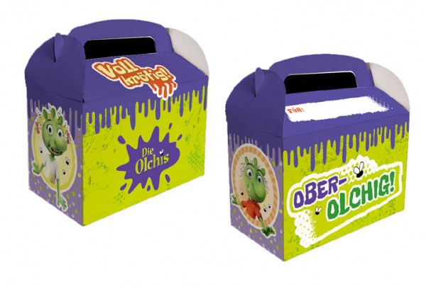 8 Die Olchis Geschenkboxen mit Namensfeld
