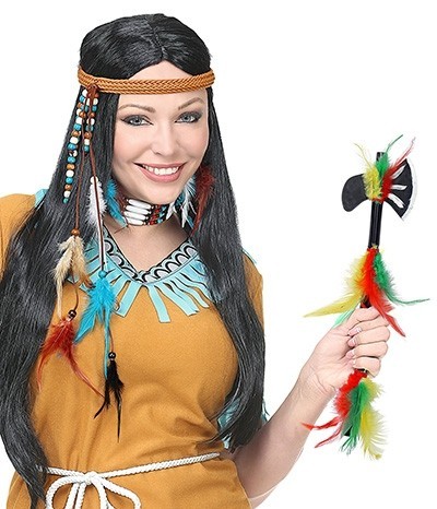 Bunte Indianer Feder Axt 35cm 2