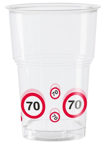 10 Verkehrsschild 70 Becher 350ml